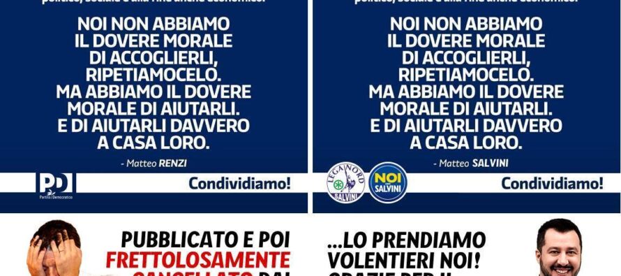 «Aiutiamoli a casa loro». E la Lega di Salvini finì per copiare il Pd di Renzi