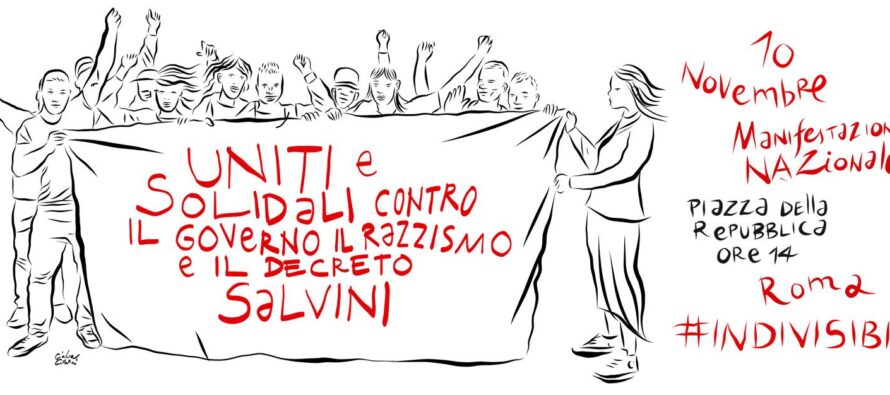 Sabato a Roma gli antirazzisti in piazza contro il decreto Salvini
